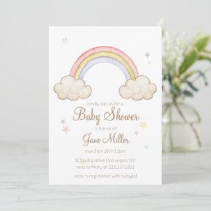 Invitación a Baby Shower de color arcoiris