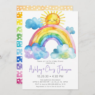 Invitación a Baby Shower de color arcoiris