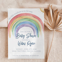 Invitación a Baby Shower de color arcoiris | Géner