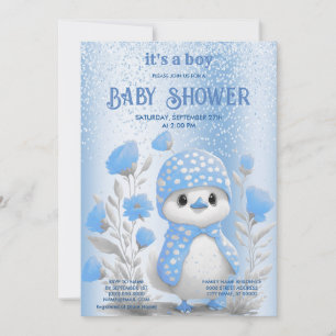 Invitación a Baby Shower de color azul Duck Blue F