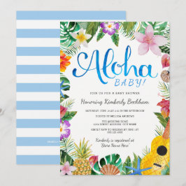 Invitación a Baby Shower de color de agua | Azul