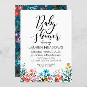 Invitación a Baby Shower de color de agua de prima