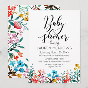 Invitación a Baby Shower de color de agua de prima