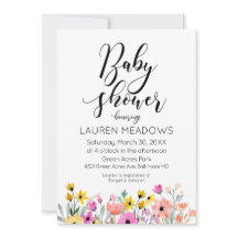 Invitación a Baby Shower de color de agua de prima