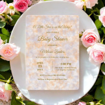 Invitación a Baby Shower de color de agua morado y