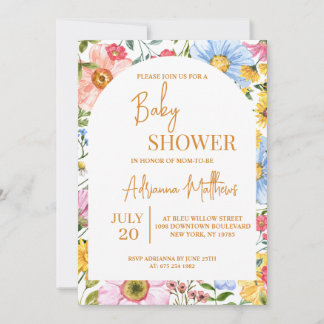 Invitación a Baby Shower de color de agua simple