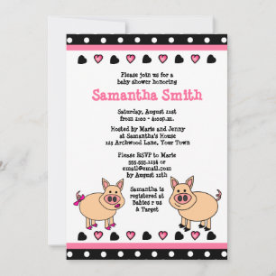 Invitación a Baby Shower de color rosa