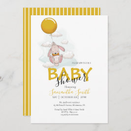 Invitación a Baby Shower de Conejo de Globos