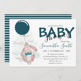 Invitación a Baby Shower de Conejo de Globos