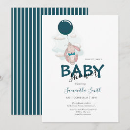 Invitación a Baby Shower de Conejo de Globos