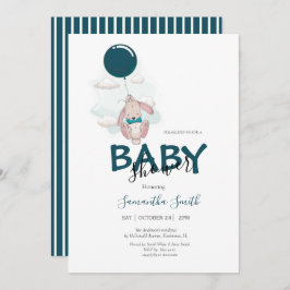 Invitación a Baby Shower de Conejo de Globos