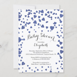Invitación a Baby Shower de Confetti Purpurina Hea