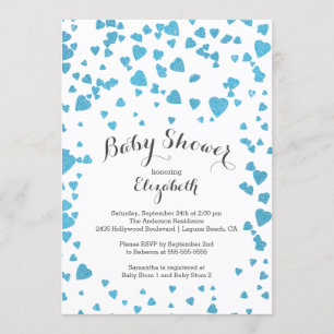 Invitación a Baby Shower de Confetti Purpurina Hea