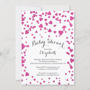 Invitación a Baby Shower de Confetti Purpurina Hea