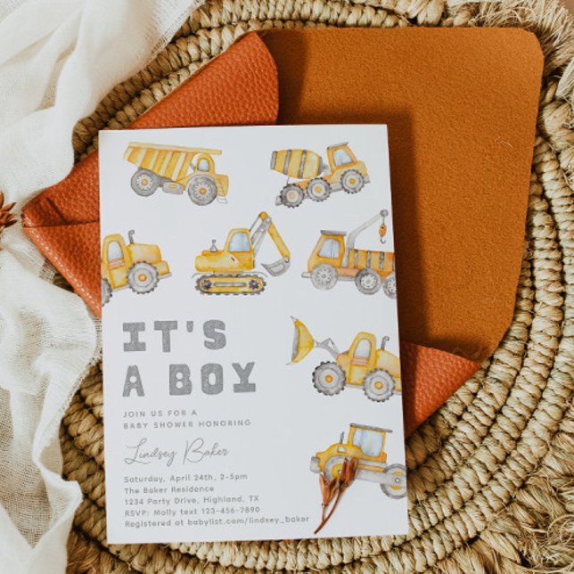 Invitación a Baby Shower de construcción (Subido por el creador)