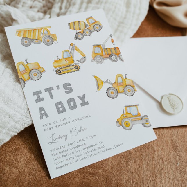 Invitación a Baby Shower de construcción (Subido por el creador)