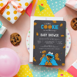 Invitación a Baby Shower de Cookie Monster Chalkbo