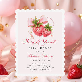 Invitación a Baby Shower de Coquette Berry Sweet