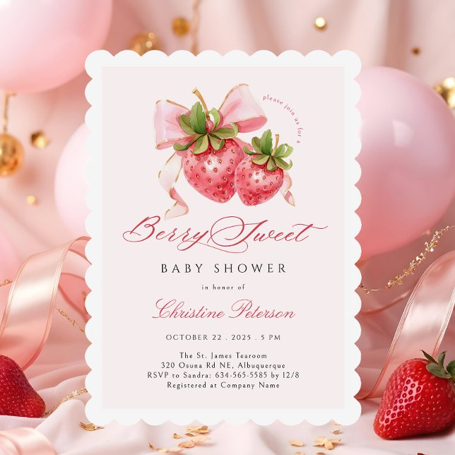 Invitación a Baby Shower de Coquette Berry Sweet (Subido por el creador)