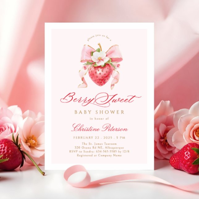 Invitación a Baby Shower de Coquette Berry Sweet F (Subido por el creador)