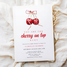 Invitación a Baby Shower de Coquette Cherry Chica