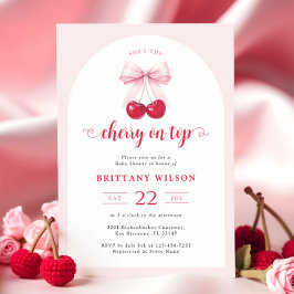 Invitación a Baby Shower de Coquette Cherry On Top