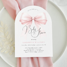 Invitación a Baby Shower de Coquette Pink Bow Arch