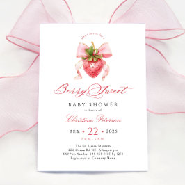 Invitación a Baby Shower de Coquette Strawberry