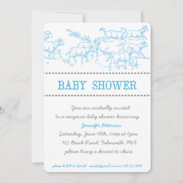 Invitación a Baby Shower de Cordero Azul