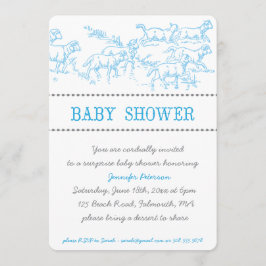 Invitación a Baby Shower de Cordero Azul