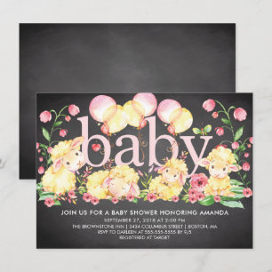 Invitación a Baby Shower de cordero dulce