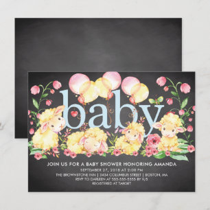 Invitación a Baby Shower de cordero dulce