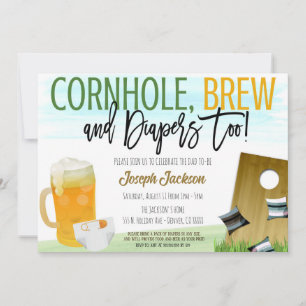Invitación a Baby Shower de Cornhole y Beer