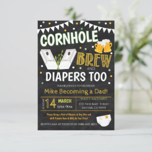 Invitación a Baby Shower de Cornhole y Beer