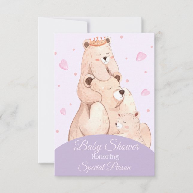 Invitación a Baby Shower de corte (Anverso)