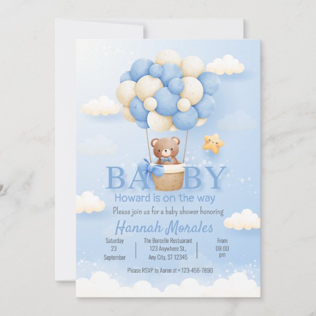 Invitación a Baby Shower de corte (Anverso)
