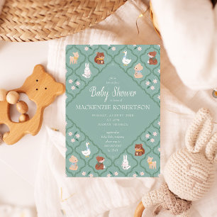 Invitación a Baby Shower de Cottagecore Quilted Wo