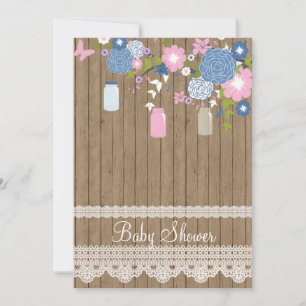 Invitación a Baby Shower de Country Rustic