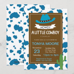 Invitación a Baby Shower de Cowboy azul