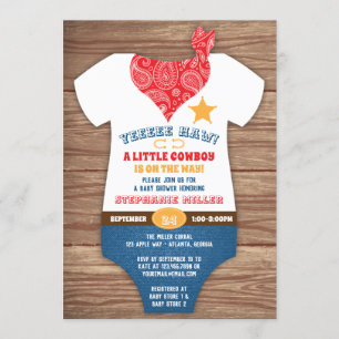 Invitación a Baby Shower de Cowboy, impresión de v