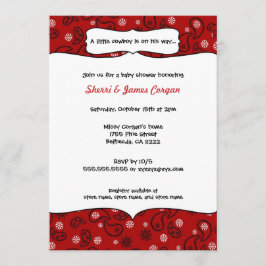 Invitación a Baby Shower de Cowboy Red Paisley