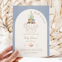 Invitación a Baby Shower de Cowboy Twin