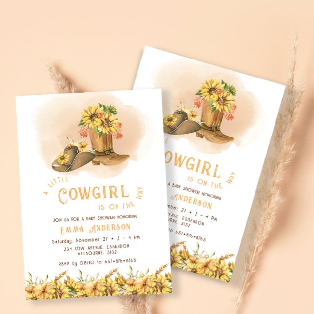 Invitación a Baby Shower de Cowgirl Country (Subido por el creador)