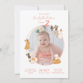 Invitación a Baby Shower de cumpleaños de Conejo C