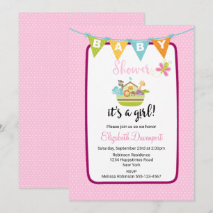 Invitación a Baby Shower de Cute Animal Ark
