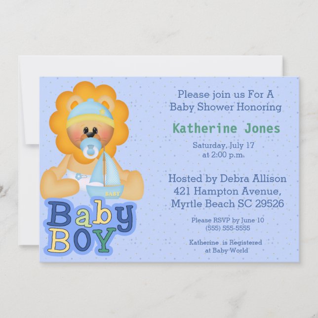 Invitación a Baby Shower de Cute Baby (Anverso)