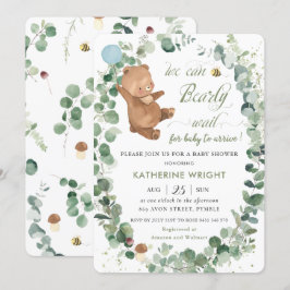 Invitación a Baby Shower de Cute Baby Bear Greener