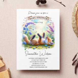 Invitación a Baby Shower de Cute Baby Fox