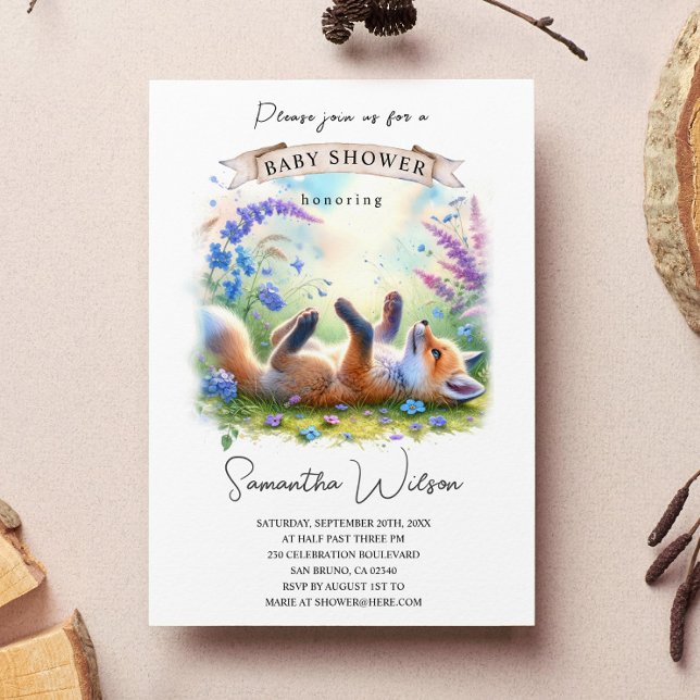 Invitación a Baby Shower de Cute Baby Fox (Subido por el creador)