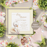 Invitación a Baby Shower de Cute Ballerina Amarill
